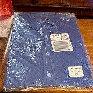 Blue Button-Up Shirt 5XL